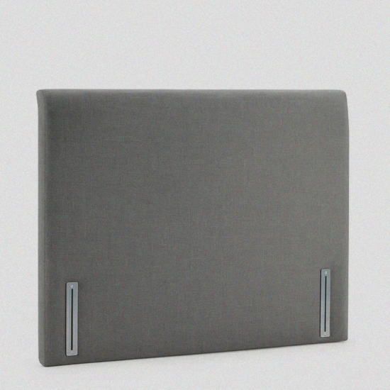 John Lewis Bedford Full Depth Upholstered Headboard, Double, Grey Velvet