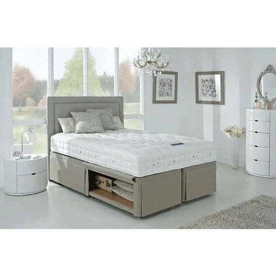 Hypnos HideAway™ Upholstered Divan King Size Stone Beige Chenille