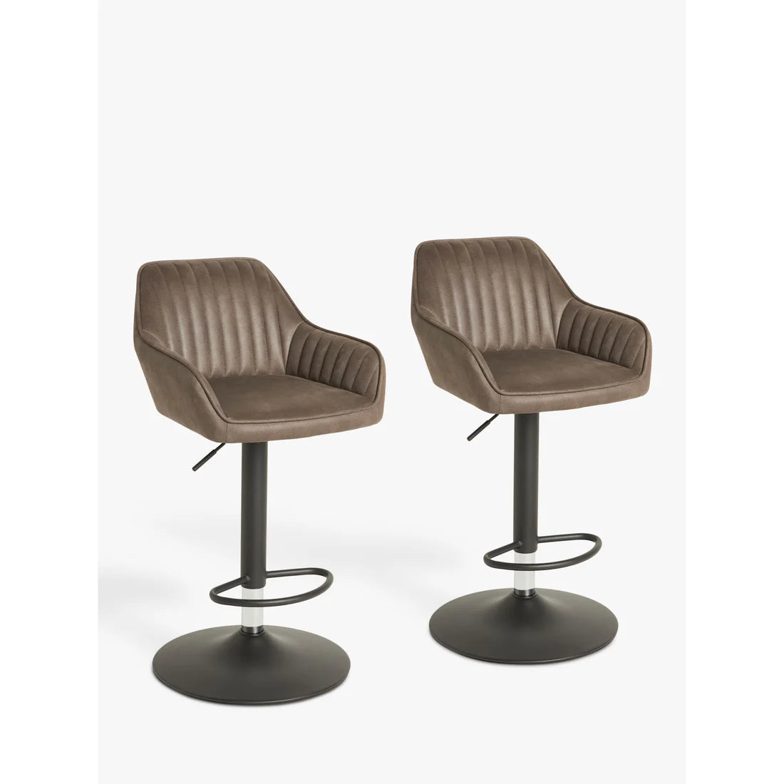 Brooks II Gas Lift Adjustable Bar Stool, Set of 2, Mocha