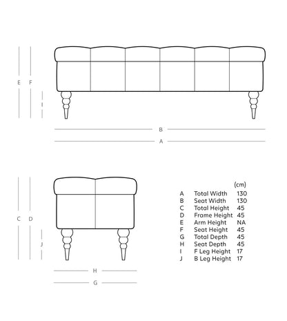 Swoon Plymouth Ottoman Footstool Indigo Smart Wool