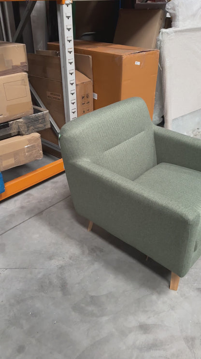 John Lewis Archie II Armchair Brushed Tweed Green