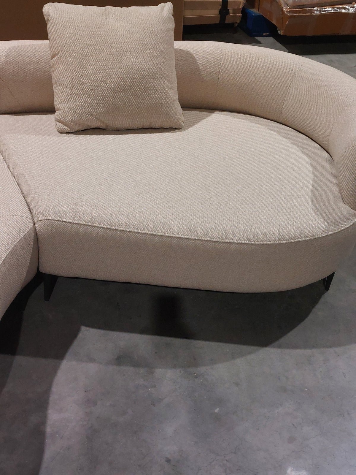 John Lewis Lozenge Grand 5 Seater LHF Chaise End Sofa, Metal Leg, Twisted Boucle Putty