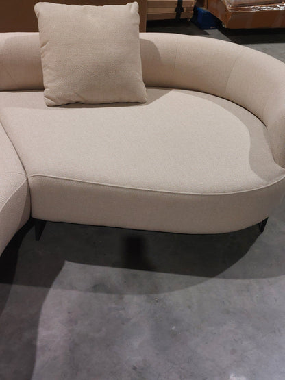 John Lewis Lozenge Grand 5 Seater LHF Chaise End Sofa, Metal Leg, Twisted Boucle Putty