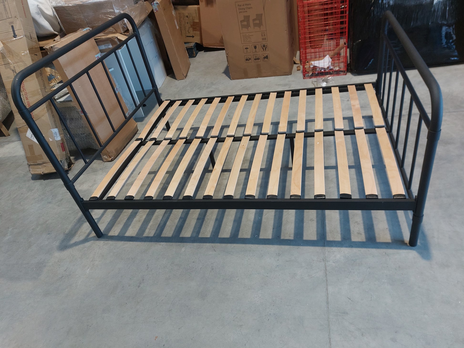 John Lewis Dorm Metal Bed Frame, Double, Black