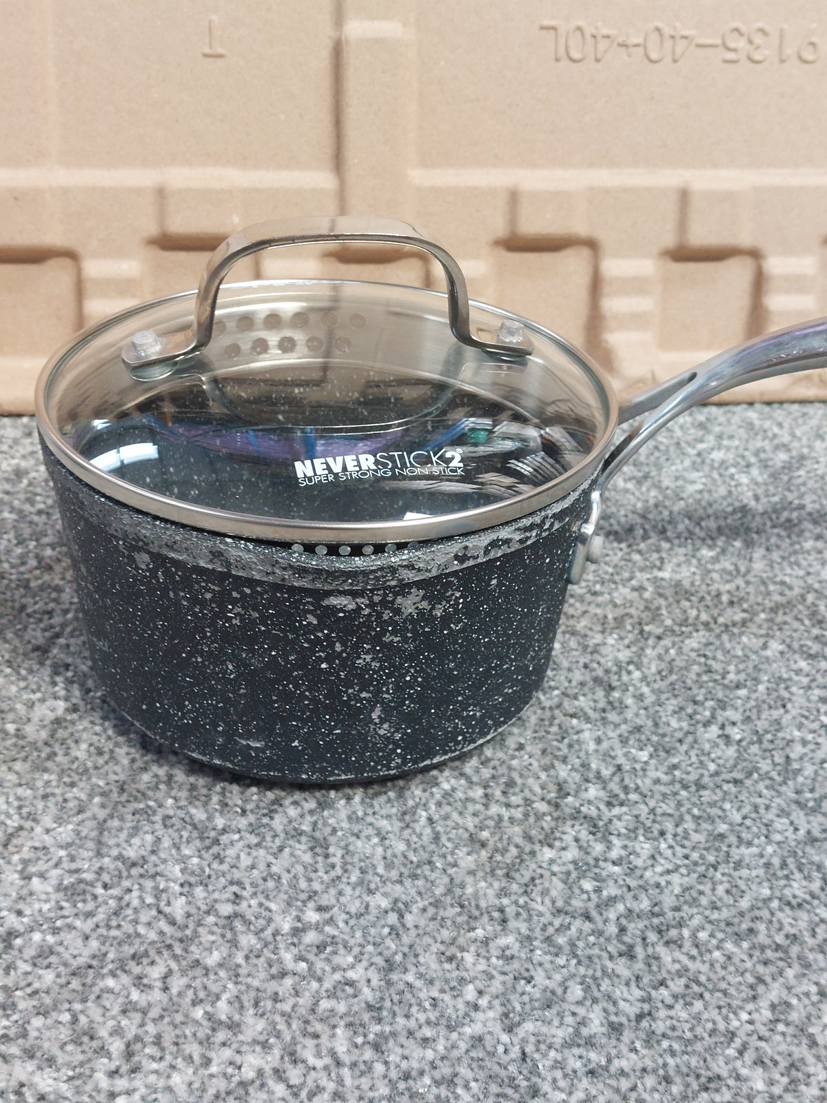 Eaziglide Neverstick2 Aluminium Non-Stick Saucepan Set with Lids, 3 Piece