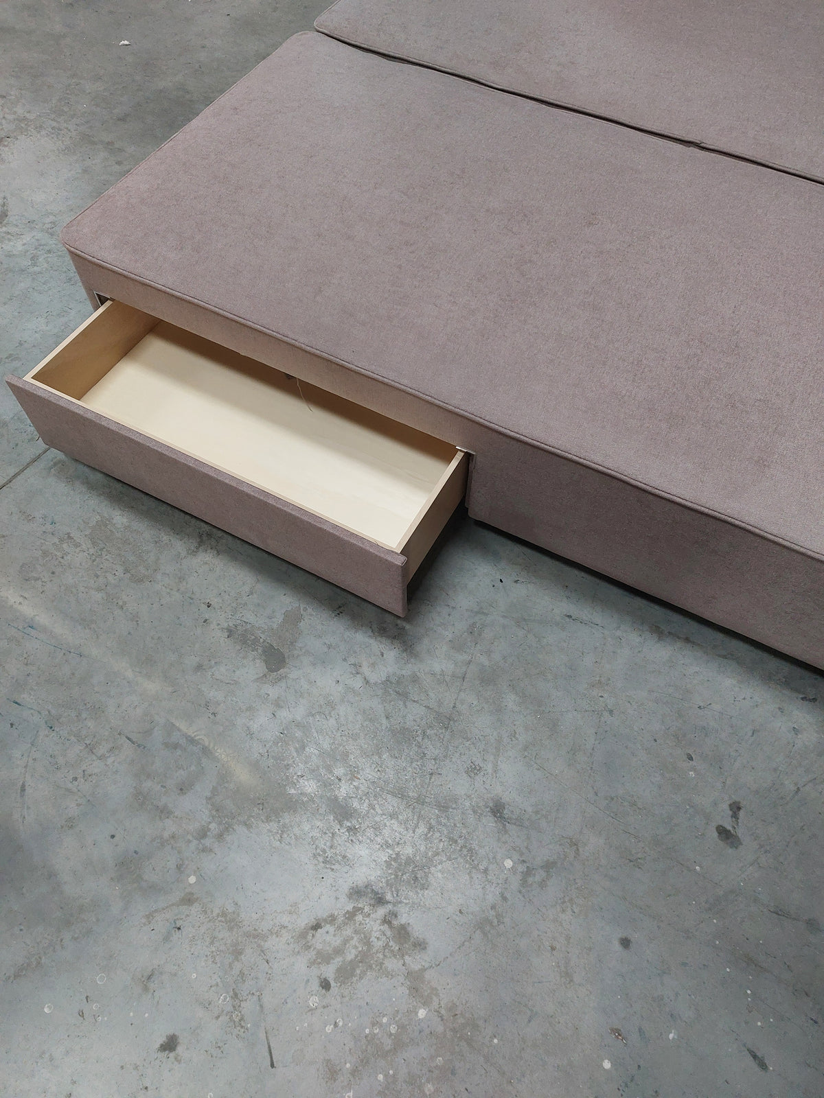 John Lewis Pocket Sprung 2 Drawer Divan Base, Super King Size, Soft Touch Chenille Mole