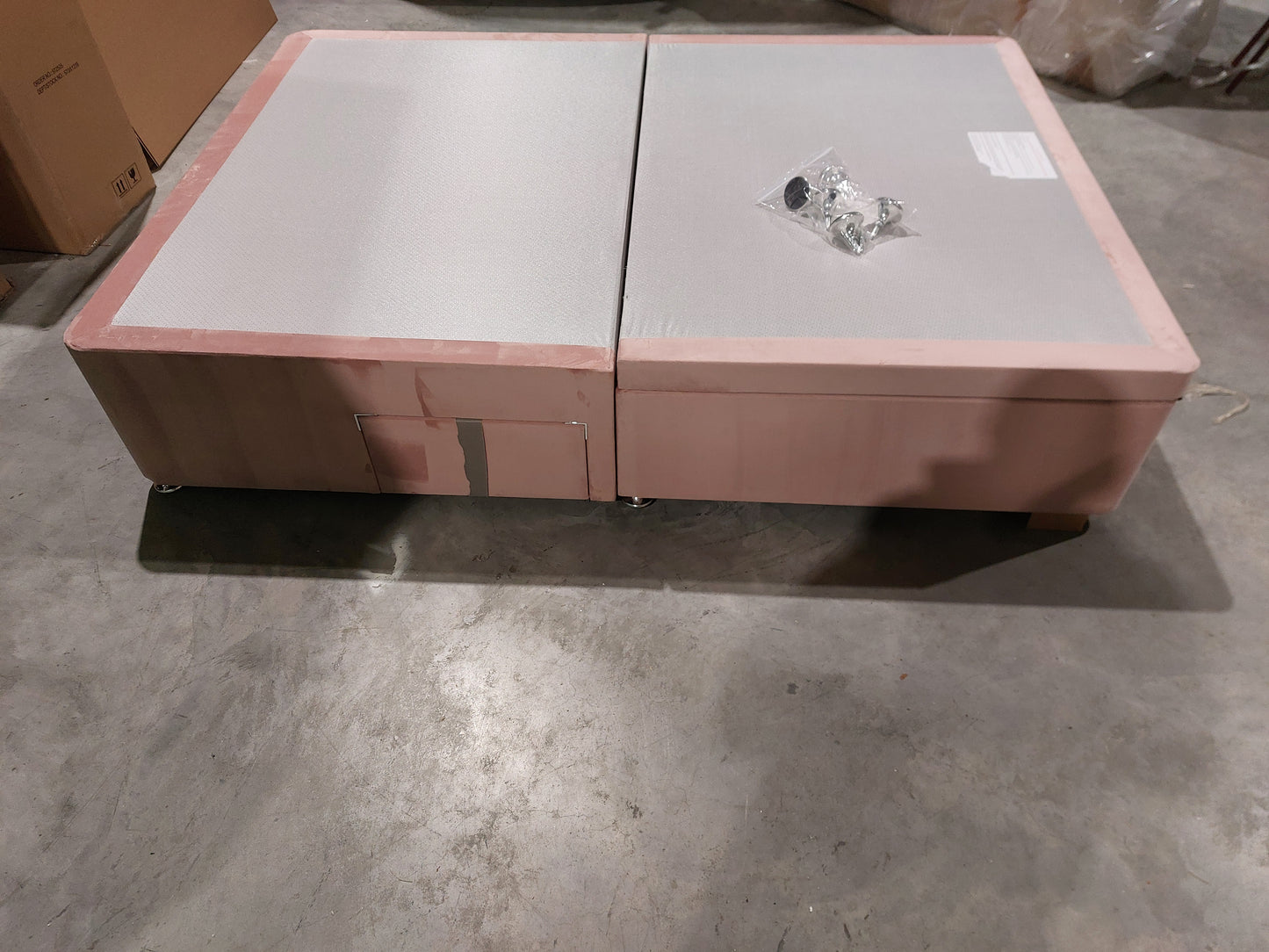 Silentnight 2 Drawer Continental Half Ottoman Divan Storage Bed, Dusky Pink