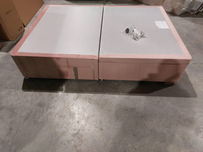 Silentnight 2 Drawer Continental Half Ottoman Divan Storage Bed, Dusky Pink