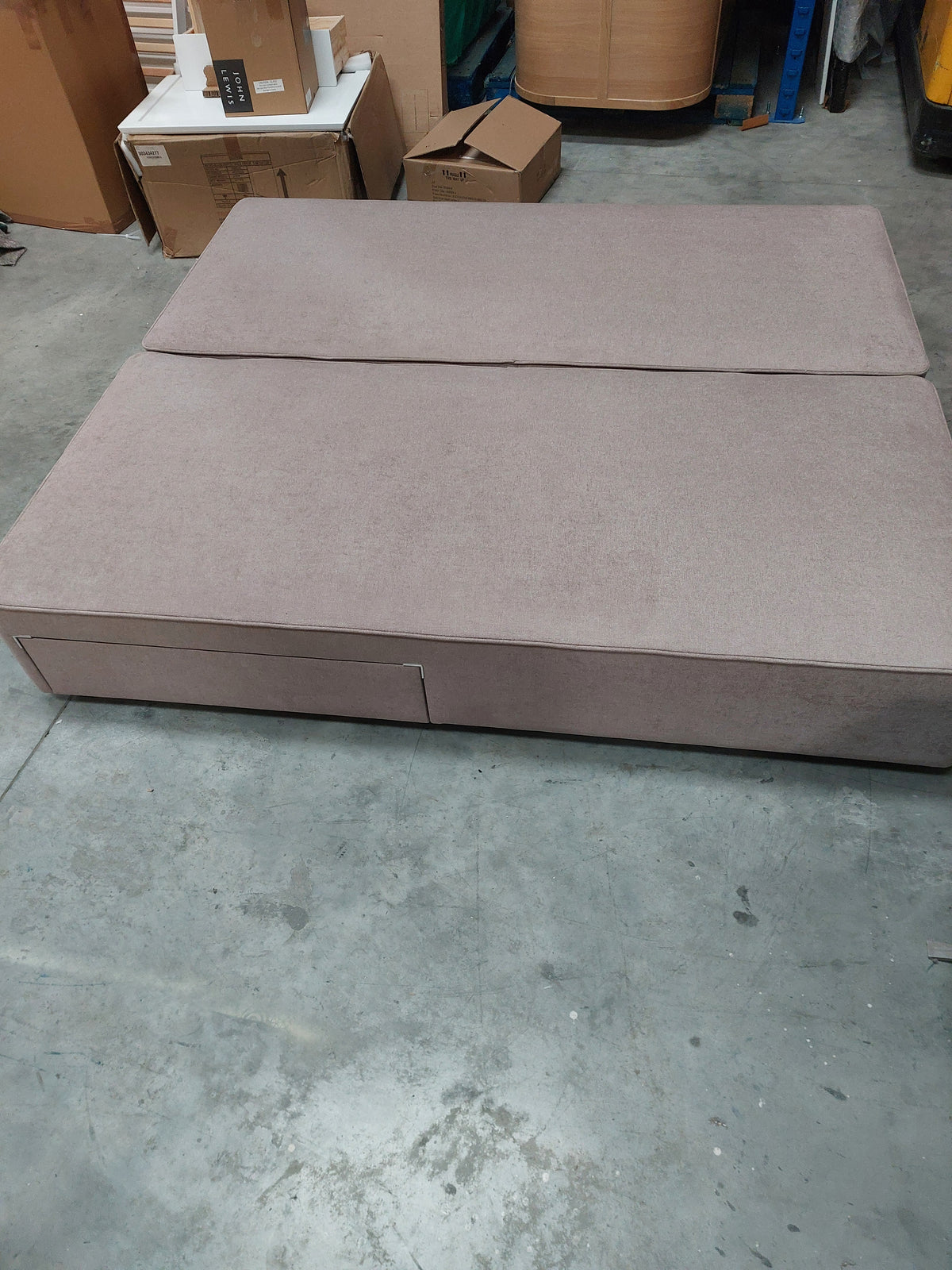 John Lewis Pocket Sprung 2 Drawer Divan Base, Super King Size, Soft Touch Chenille Mole