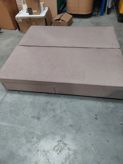 John Lewis Pocket Sprung 2 Drawer Divan Base, Super King Size, Soft Touch Chenille Mole