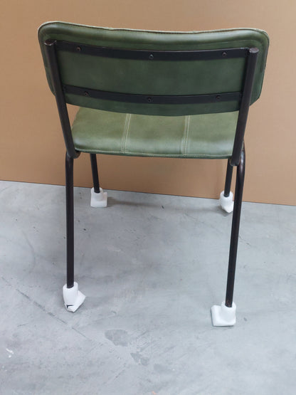 nkuku Ukari Leather Dining Chair, Rich Green