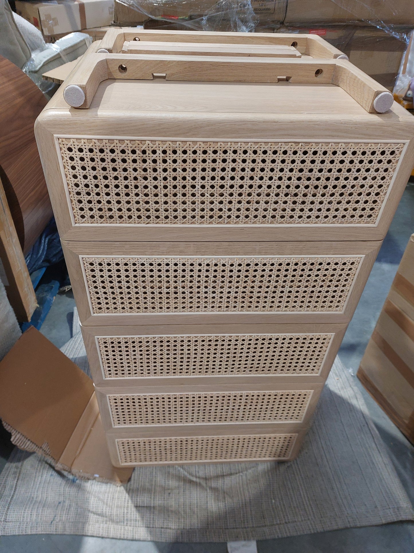 John Lewis Rattan 5 Drawer Tallboy Chest