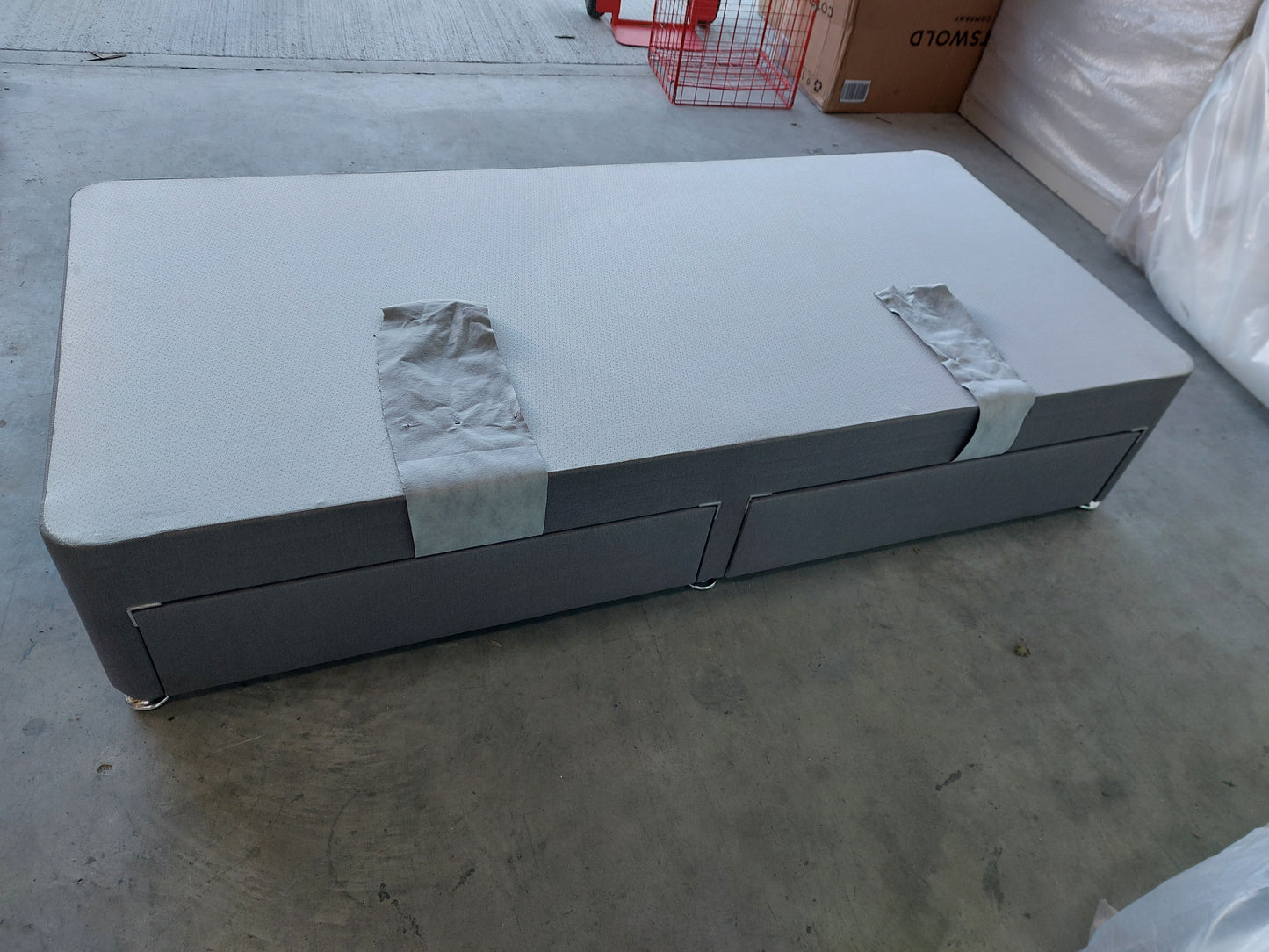 Silentnight Non Sprung 2 Drawer Divan Storage Bed Single Slate Grey