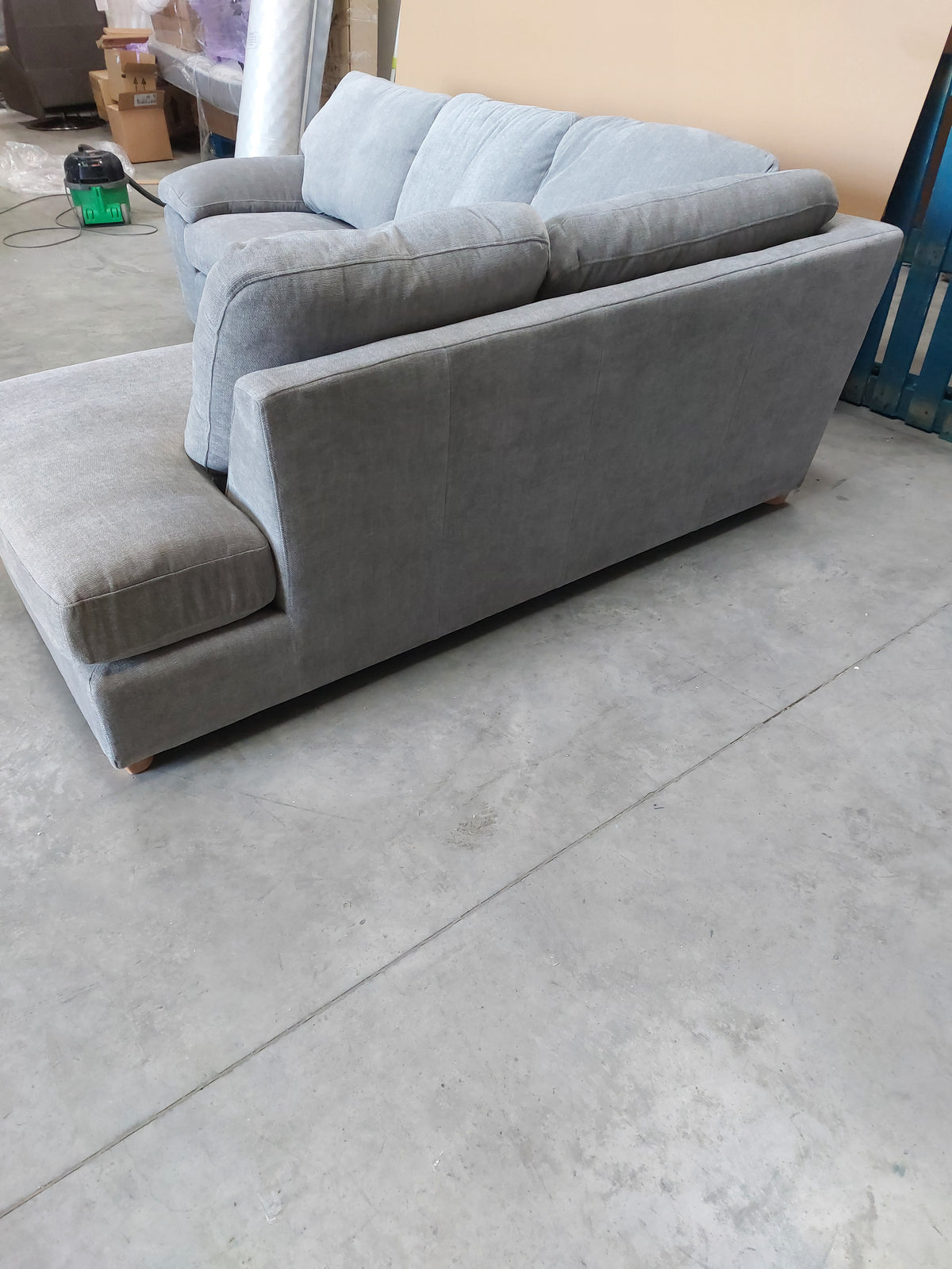 John Lewis Camden 5+ Seater RHF Corner End Chaise Steel Easy Clean