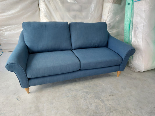 John Lewis Camber Large 3 Seater Sofa Blue Linen