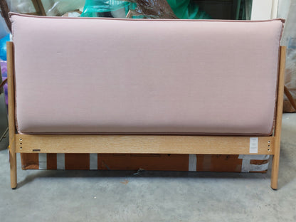 John Lewis Pillow Bed Frame, King Size, Natural/Pink