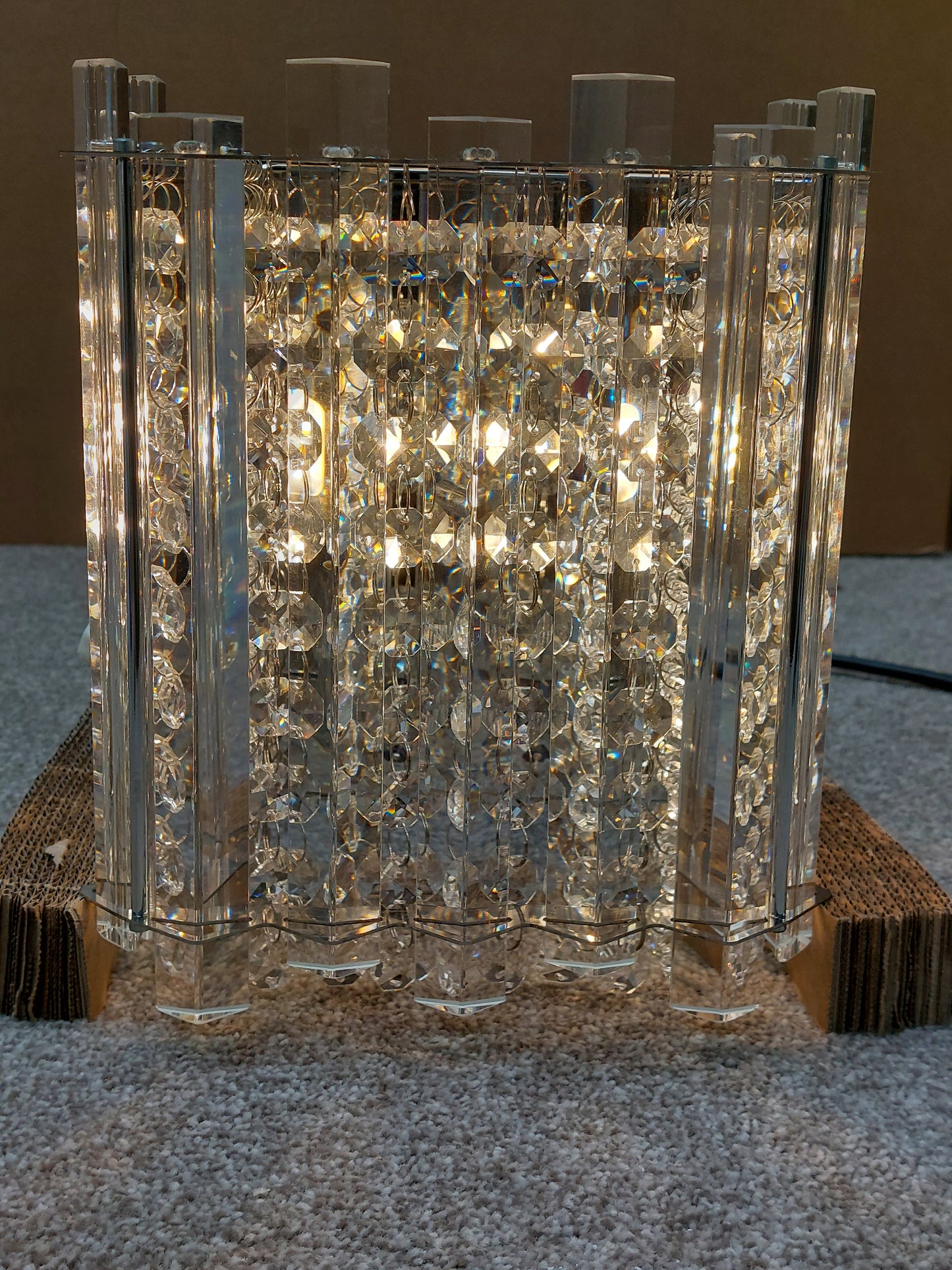 John Lewis Dazzle Crystal Mirrored Wall Light, Clear