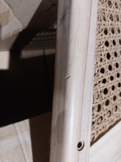 John Lewis Woven Rattan Panel Acacia Wood Garden Lounge Chair, Natural