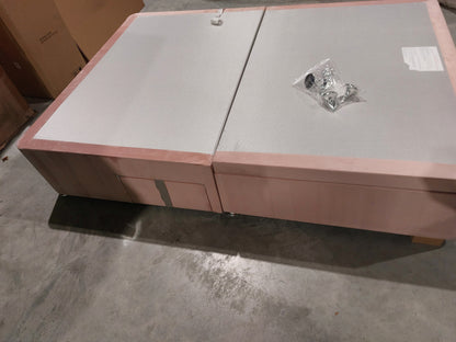 Silentnight 2 Drawer Continental Half Ottoman Divan Storage Bed, Dusky Pink