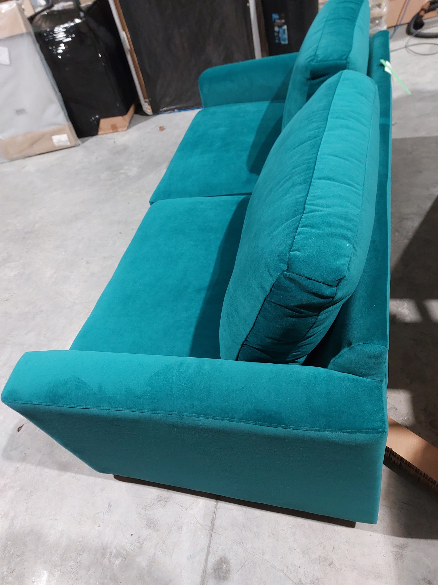 John Lewis Oliver II Large 3 Seater Sofa Easy Clean Plush Velvet Teal