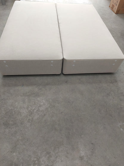 John Lewis Pocket Sprung Upholstered 4 Drawer Divan Base, Super King Size, Cotton Effect Beige