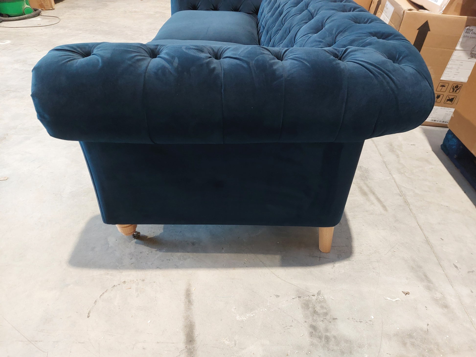 John Lewis Cromwell Grand 4 Seater Sofa Easy Clean Plush Velvet Navy