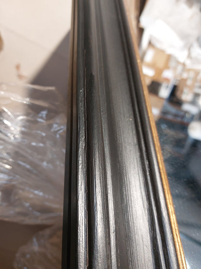 John Lewis Georgian Overmantle Wood Mirror, 95 x 105cm, Black/Gold