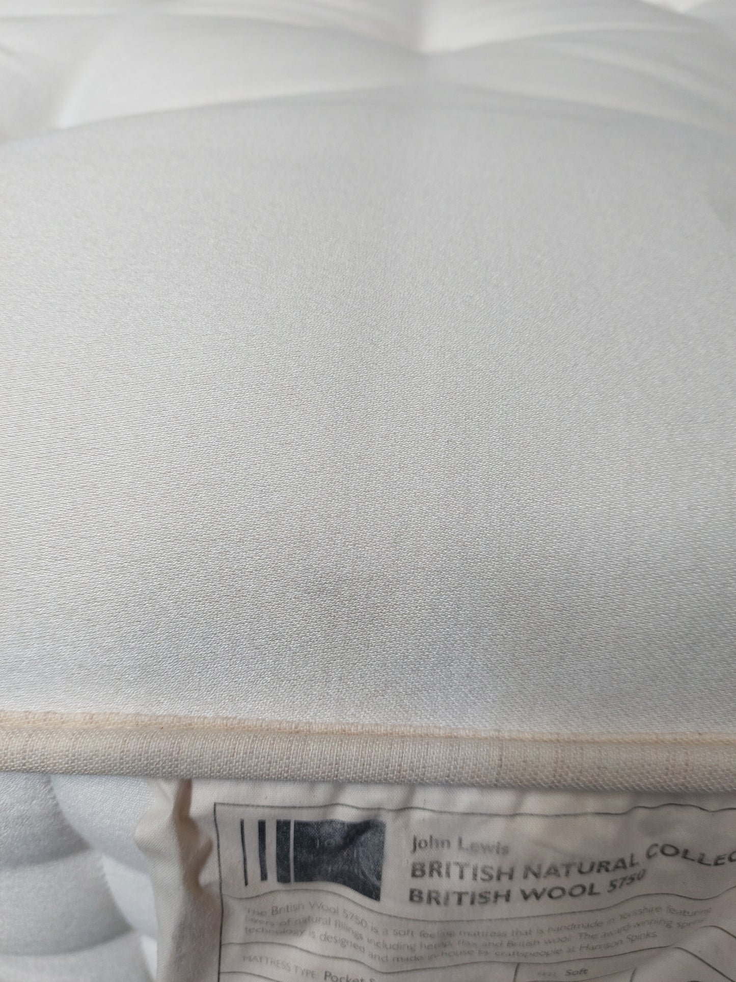 John Lewis British Natural Collection Wool 5750 Zip Link Mattress, Firmer Tension, King Size