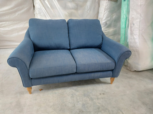 John Lewis Camber Small 2 Seater Sofa Blue Linen