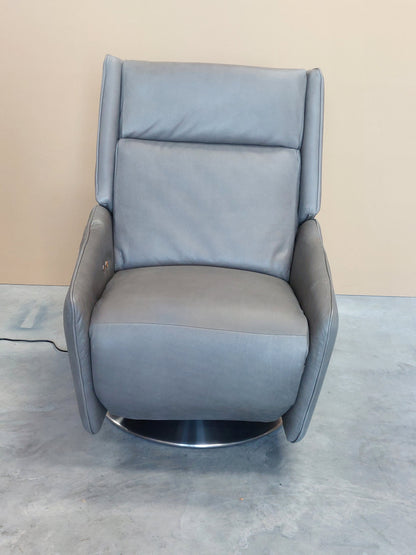 John Lewis Halo Capri Recliner Hand-Tipped Leather, Hot Pewter