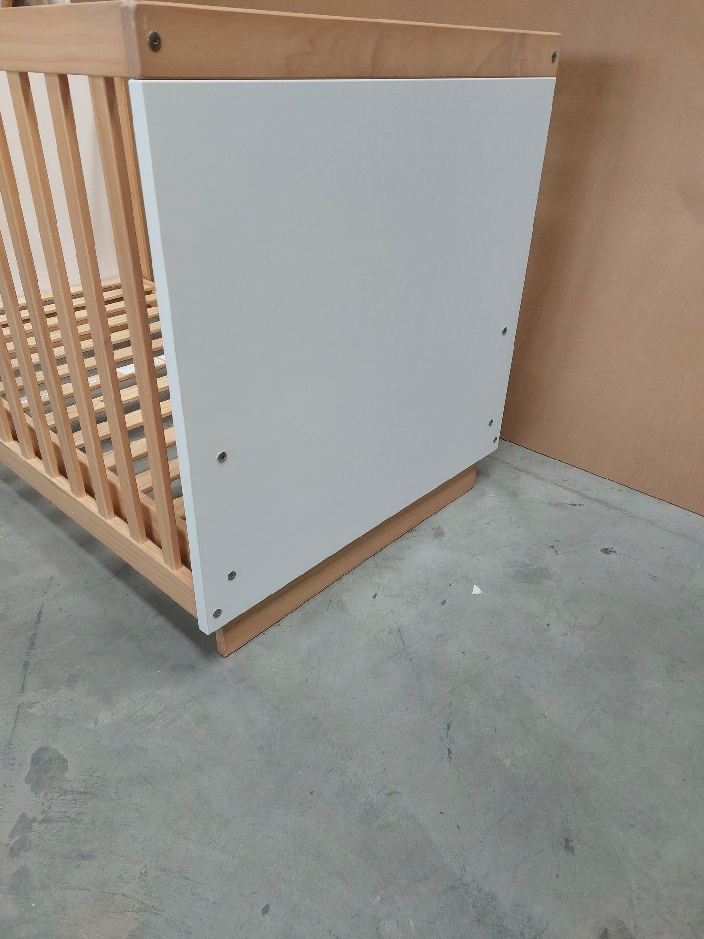 John Lewis Scandi Solution Cotbed White Natural Cot Bed