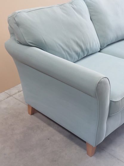 John Lewis Charlotte II Medium 2 Seater Sofa Easy clean eco cotton powder blue  light leg