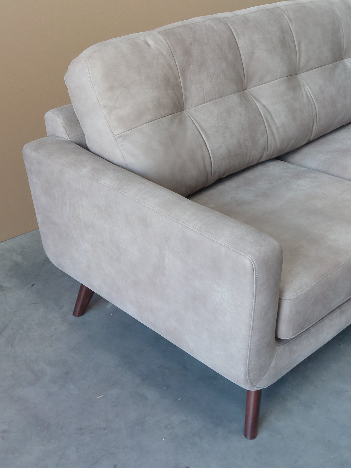 John Lewis Barbican Medium 2 Seater Leather Sofa, Dark Leg, Demetra Grey