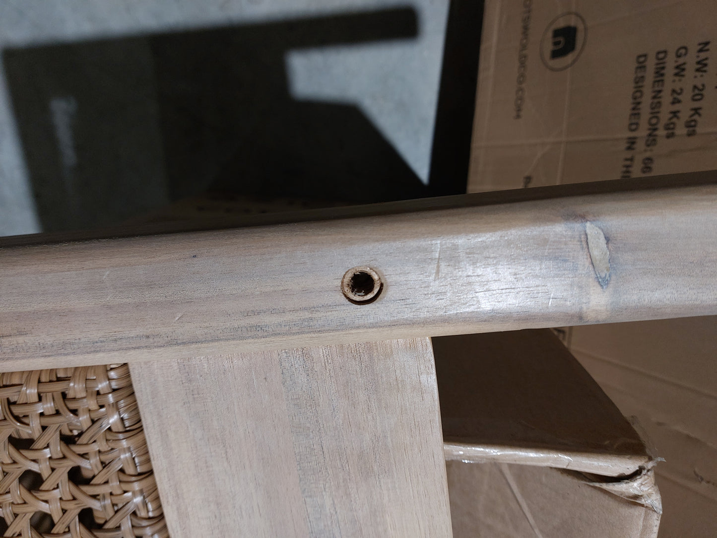 John Lewis Woven Rattan Panel Acacia Wood Garden Lounge Chair, Natural