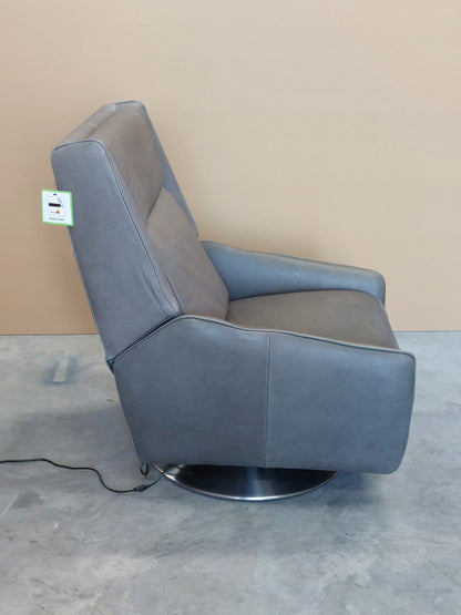 John Lewis Halo Capri Recliner Hand-Tipped Leather, Hot Pewter