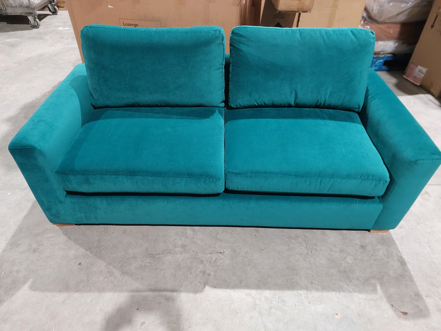 John Lewis Oliver II Large 3 Seater Sofa Easy Clean Plush Velvet Teal
