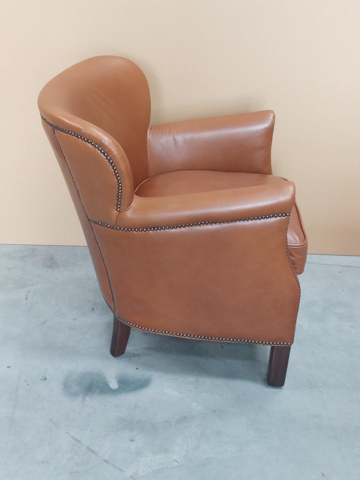 Halo Little Professor Leather Armchair, Riders Nut