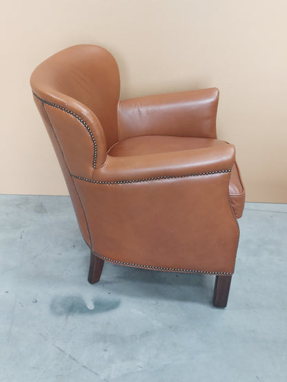 Halo Little Professor Leather Armchair, Riders Nut