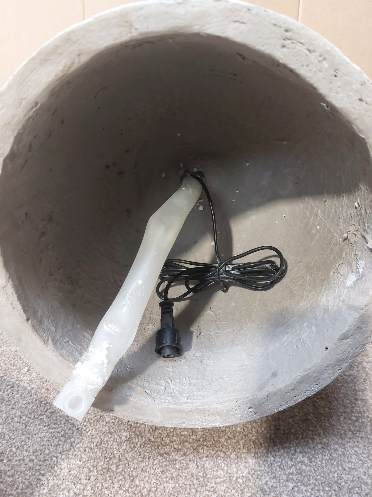 Kaemingk Artichoke Stone Effect LED Water Feature, White Natural