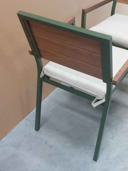 John Lewis Platform Garden Dining Armchair, Set of 2, Green
