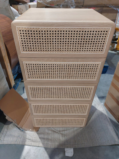 John Lewis Rattan 5 Drawer Tallboy Chest