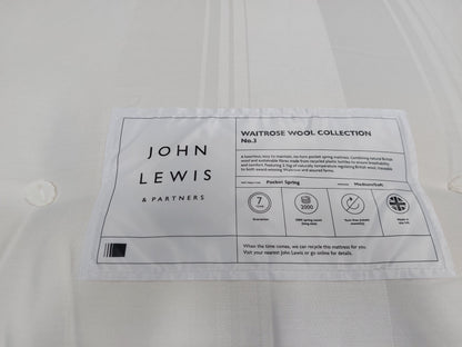 John Lewis Waitrose Wool NO. 3 Pocket Spring Mattress, Soft/Medium Tension, Double