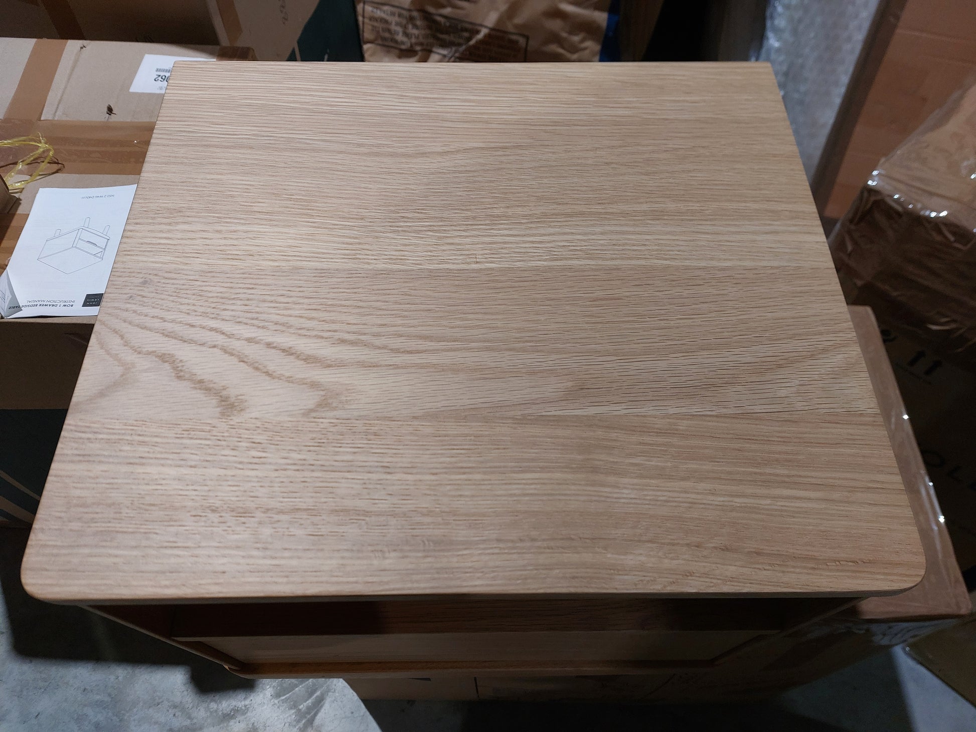 John Lewis Bow 1 Drawer Bedside Table, Natural