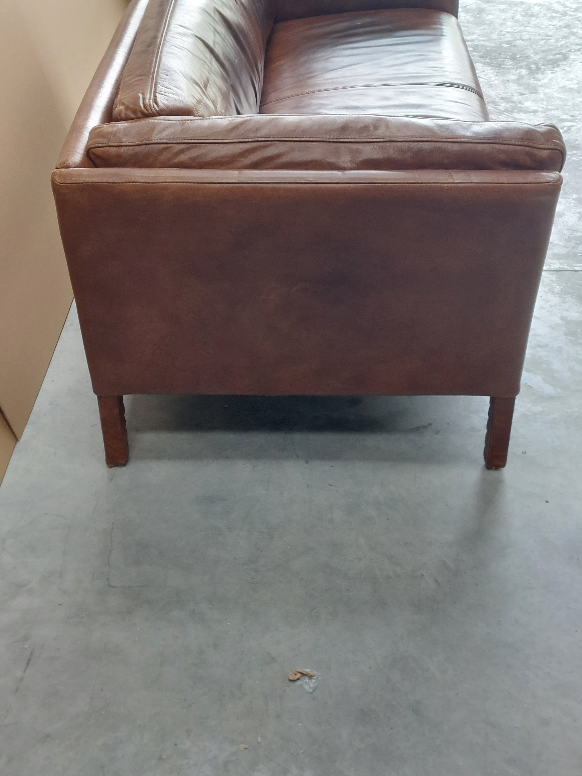 John Lewis Halo Groucho Medium 2 Seater Leather Sofa, Dark Leg, London Leather