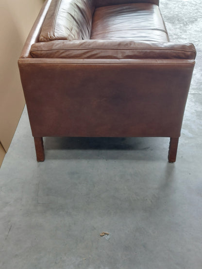 John Lewis Halo Groucho Medium 2 Seater Leather Sofa, Dark Leg, London Leather