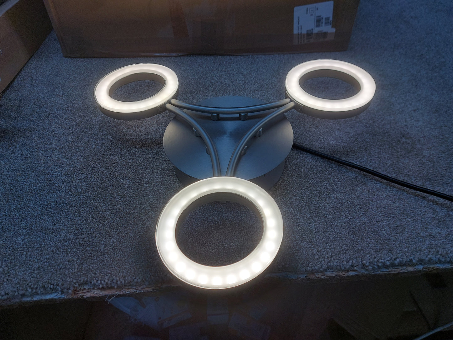 John Lewis Boyd LED 3 Arm Semi Flush Ceiling Light, Matt Nickel