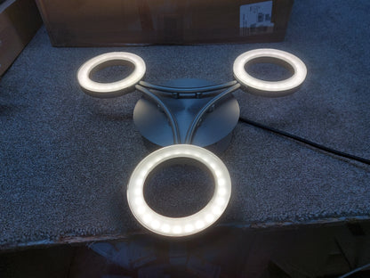 John Lewis Boyd LED 3 Arm Semi Flush Ceiling Light, Matt Nickel