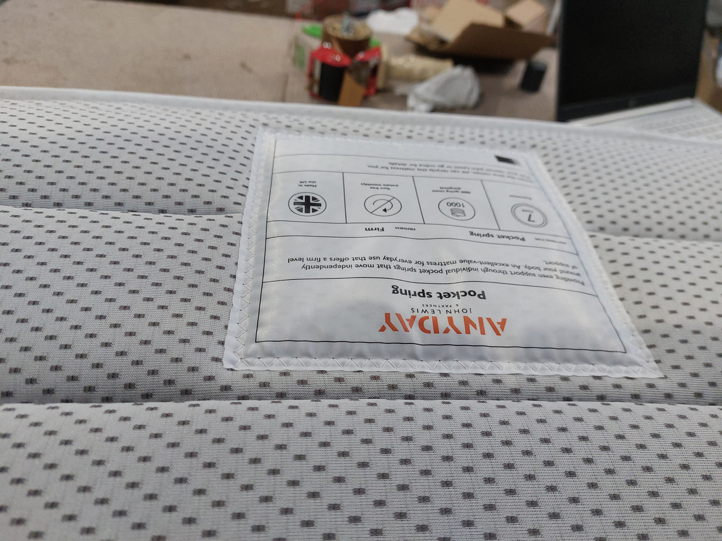 John Lewis Pocket Spring Mattress, Firm Tension Small Double