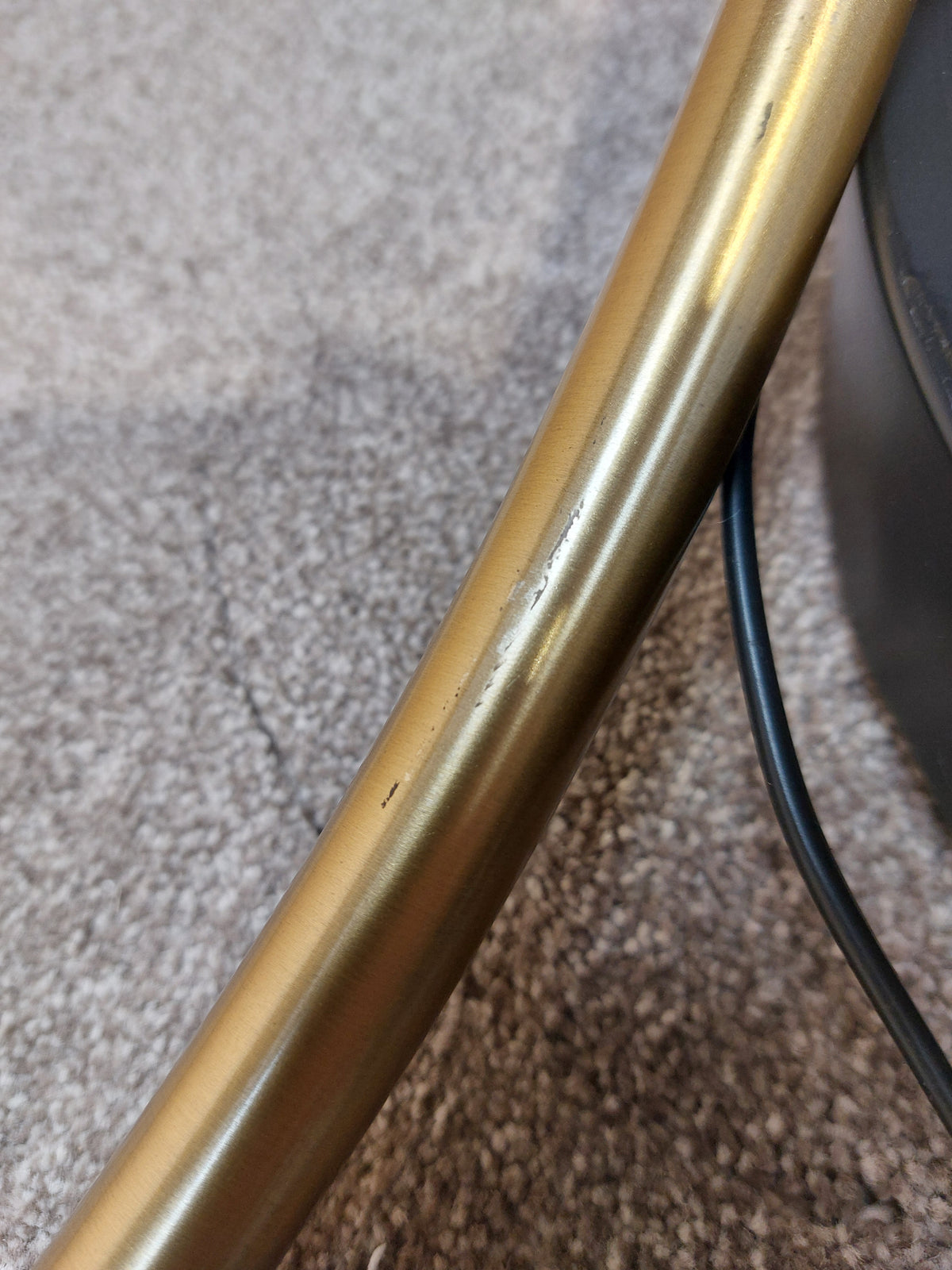 John Lewis Metal Arc Floor Lamp, Black/Brass