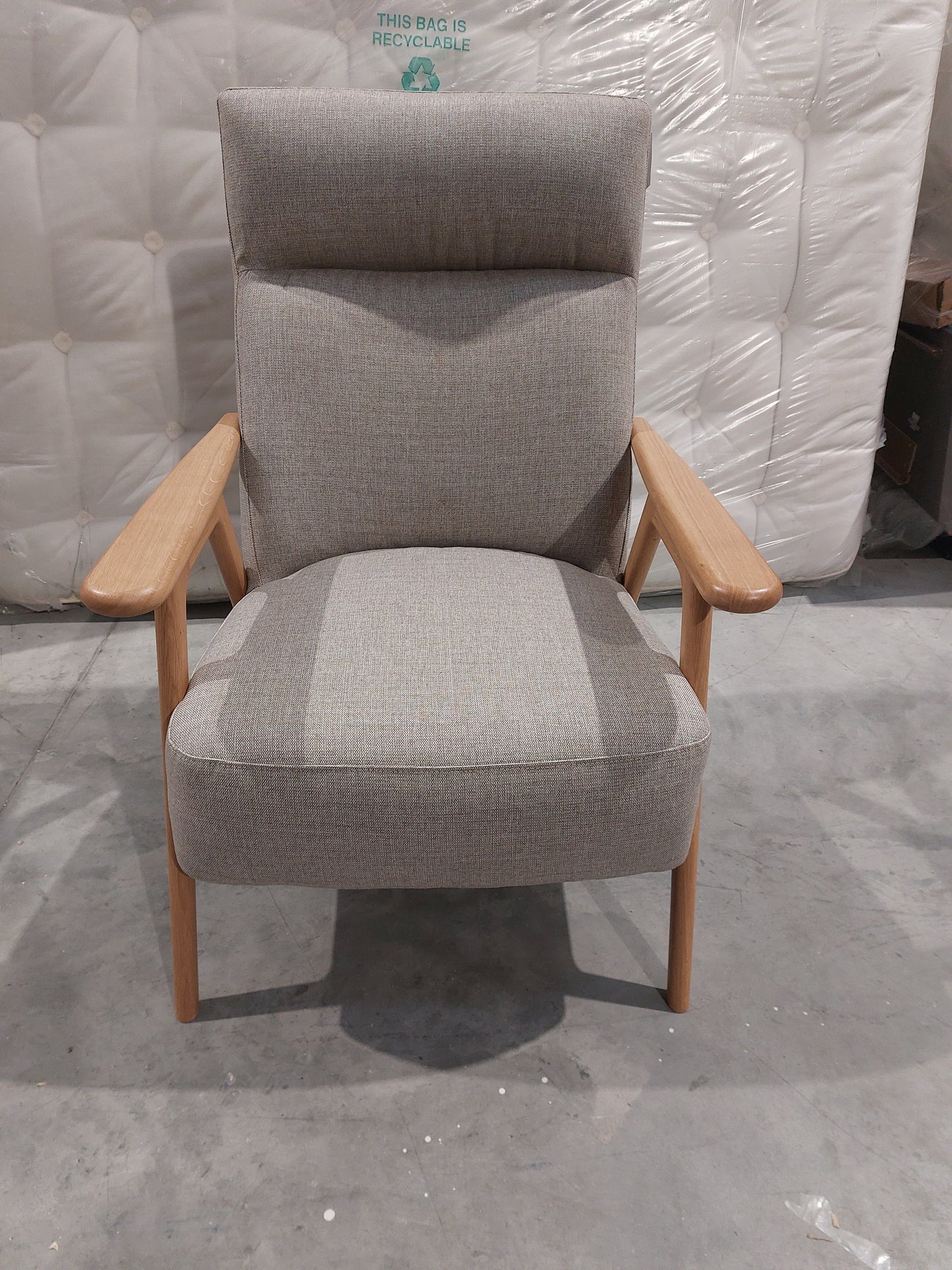 John Lewis Hendricks High Back Accent Chair, Light Leg, Aquaclean Aston Natural